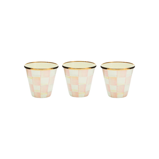 MACKENZIE-CHILDS Herb Pots in Rosy Check Set of 3