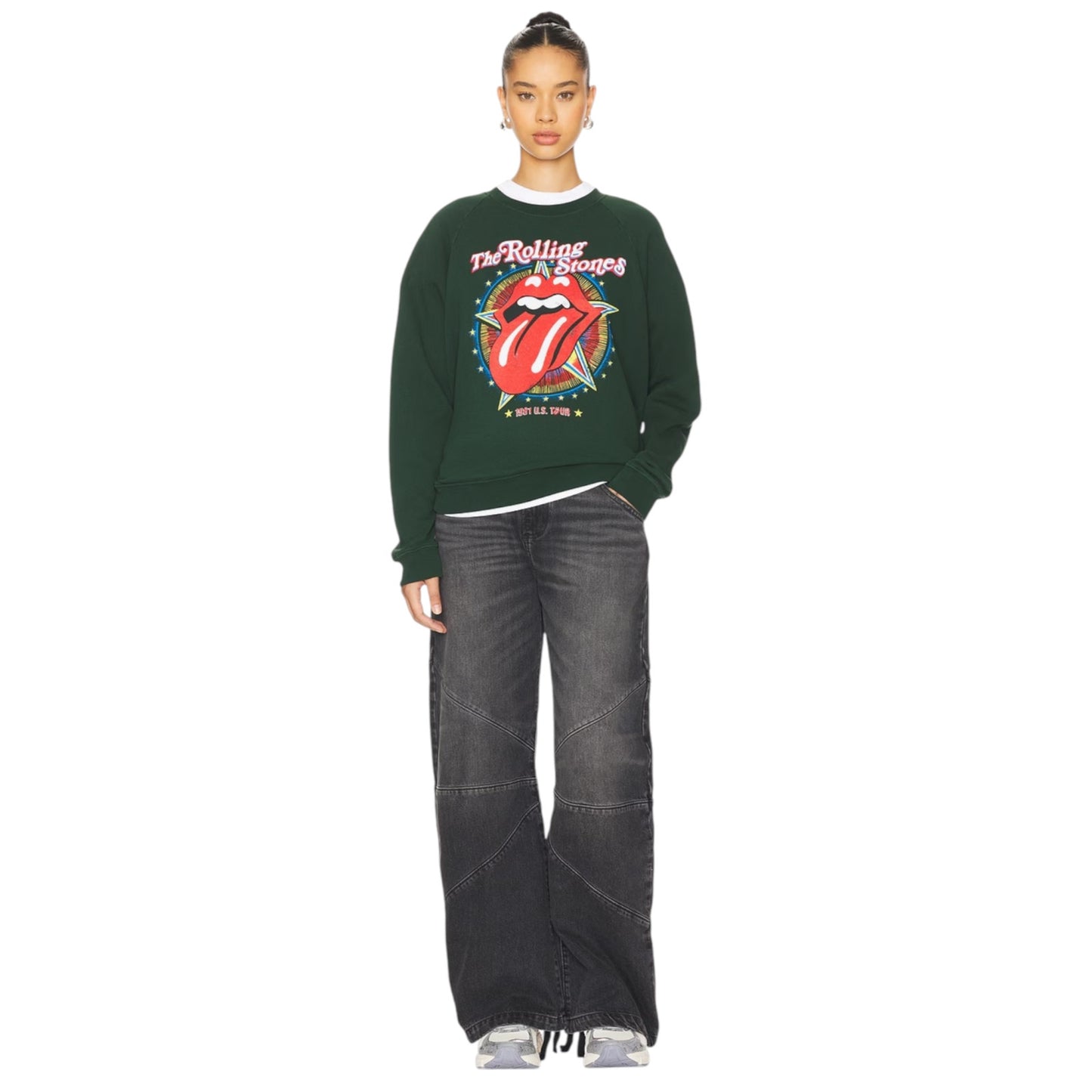 DAYDREAMER Rolling Stones 1981 US Tour Vintage Sweatshirt in Vintage Green S