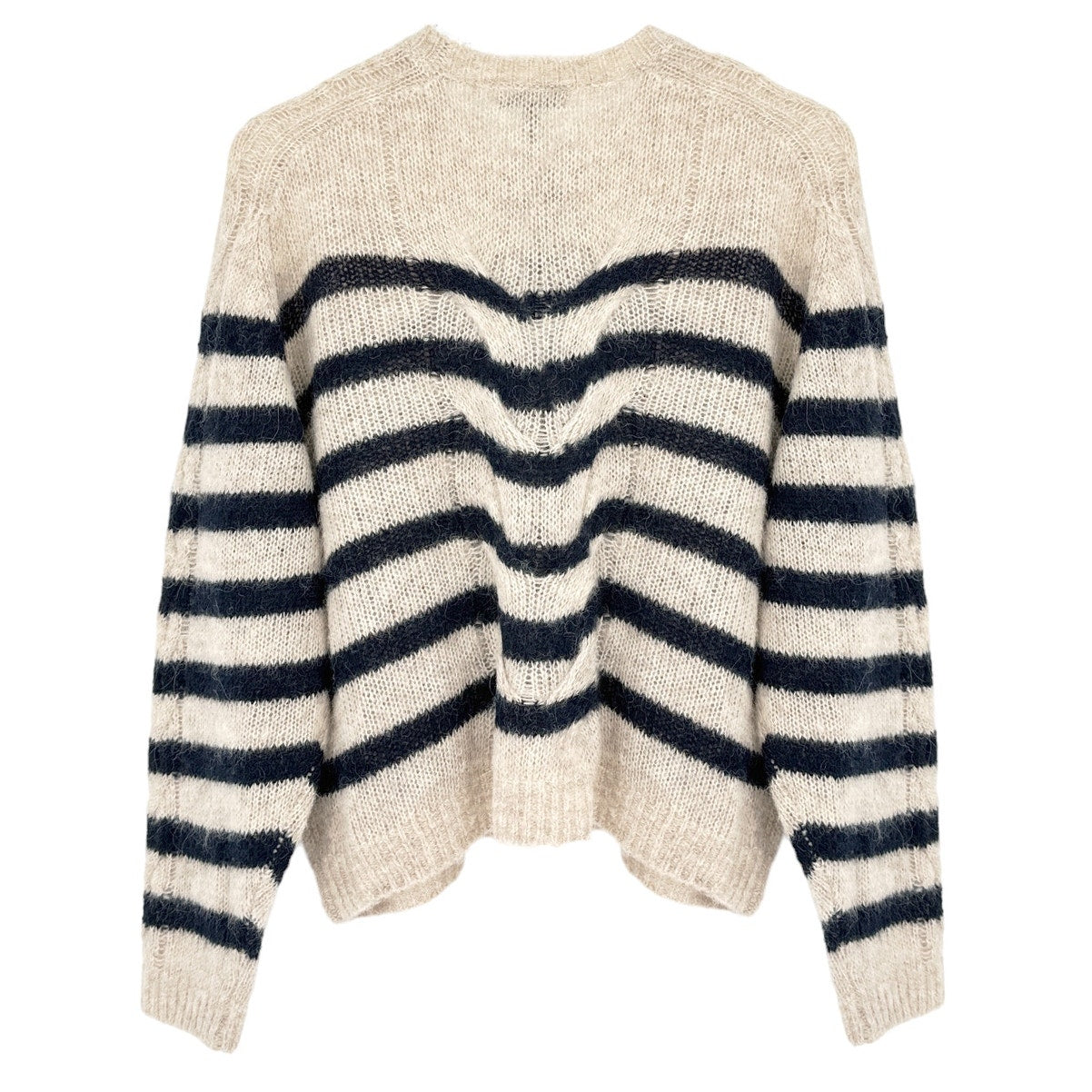 RAG & BONE Mia Striped Wool Alpaca Cable Sweater M