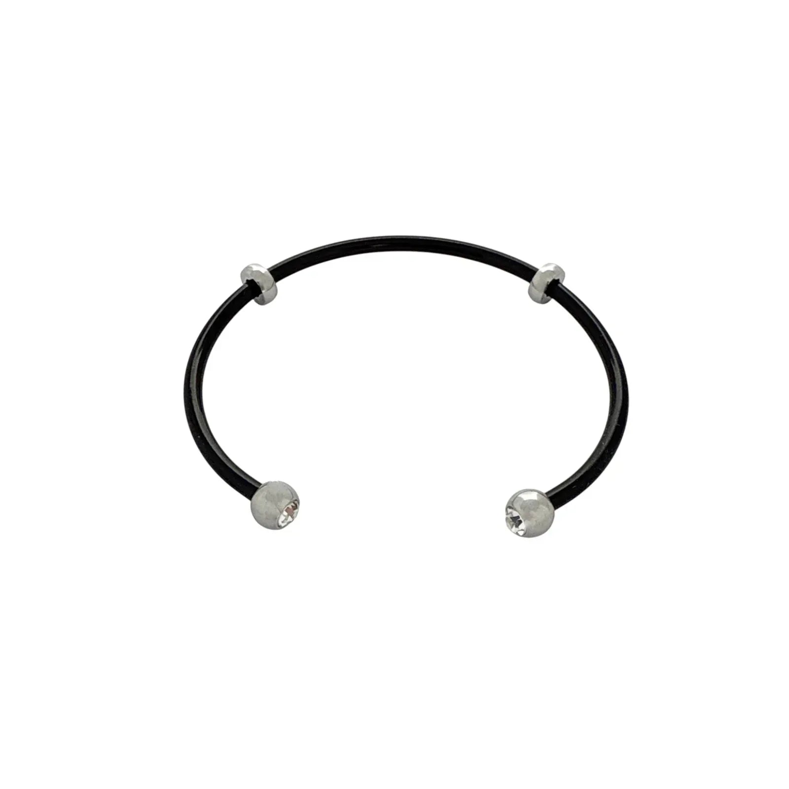 ALEX+ANI Bezel Stone Enamel Cuff in Black - flyKAMP