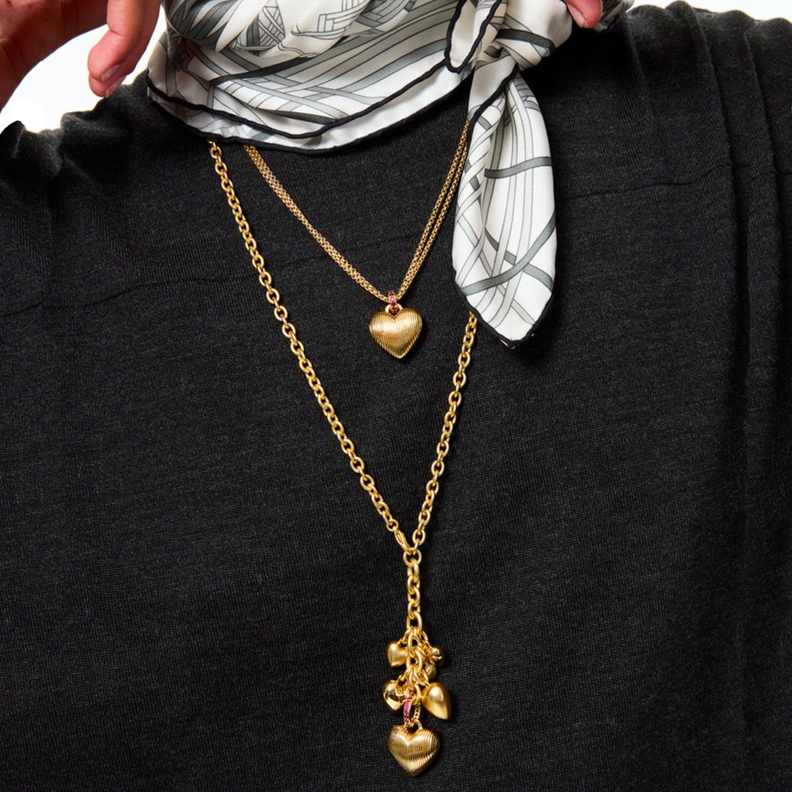 ROXANNE ASSOULIN The Family of Hearts Pendant Necklace Roxanne Assoulin