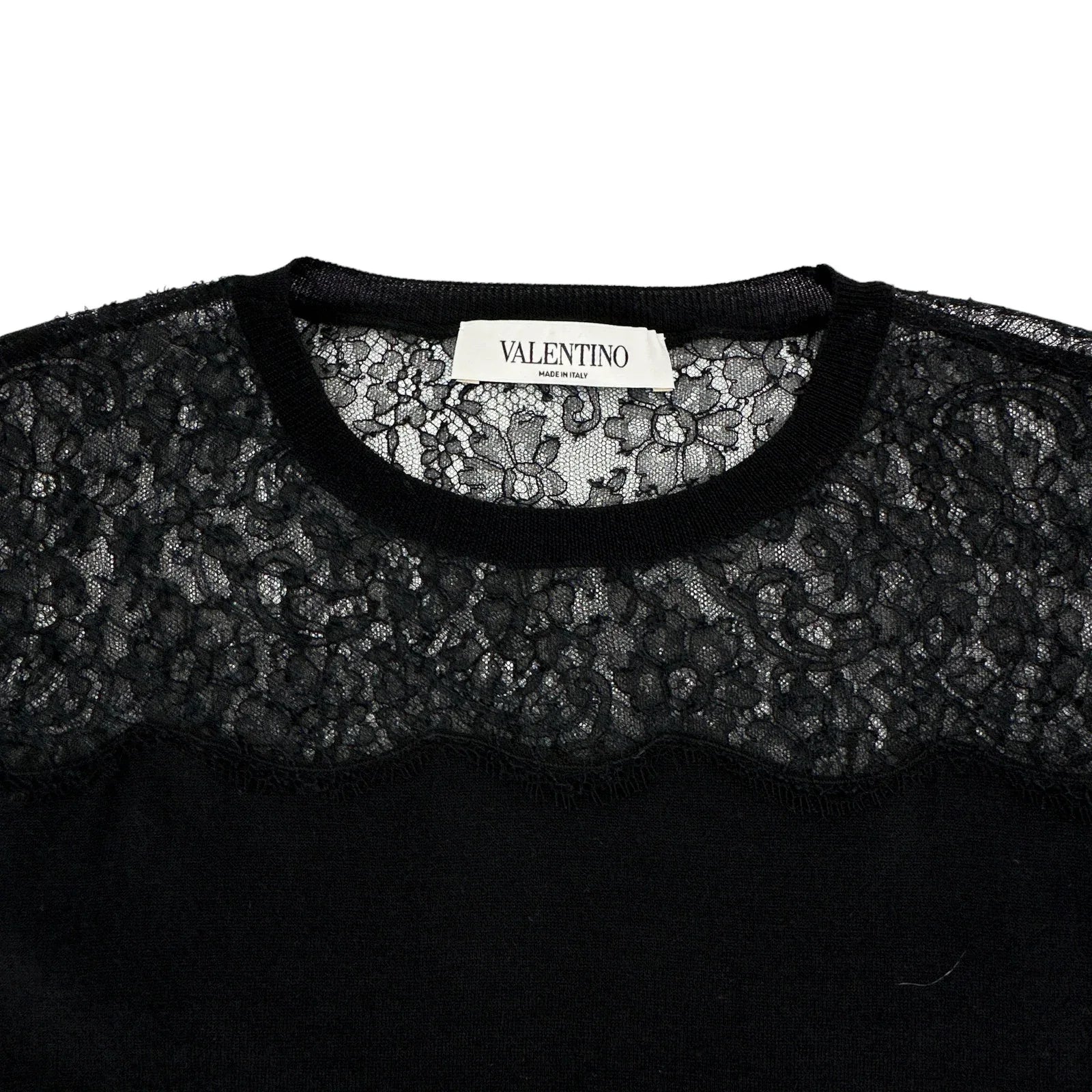 VALENTINO GARAVANI Lace Panel Detail Sweater S - flyKAMP