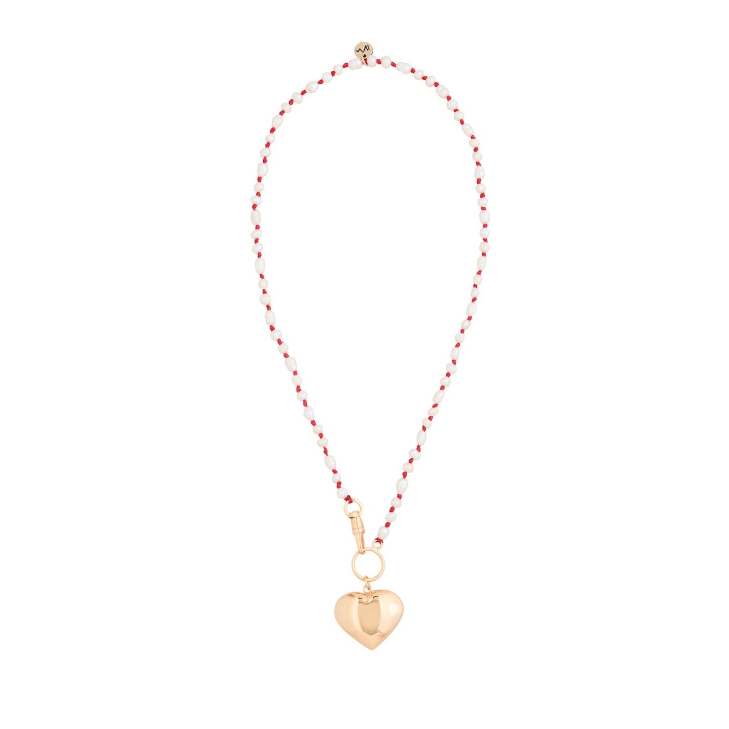 MAISON IREM Big Heart Necklace Pearl & Gold