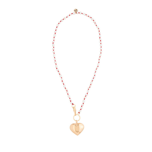 MAISON IREM Big Heart Necklace Pearl & Gold