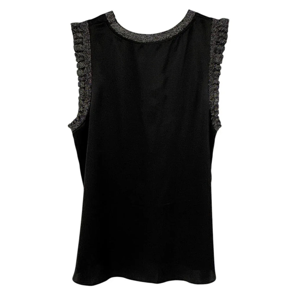 CINQ a SEPT Lurex Lenore Top in Black & Silver M - flyKAMP