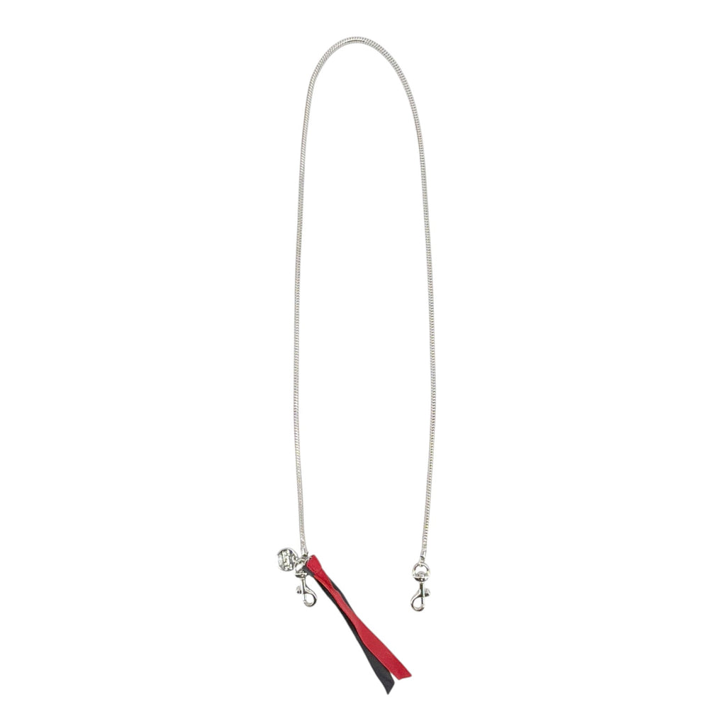 CLARE V. Snake Chain Crossbody Strap in Silver Clare V.