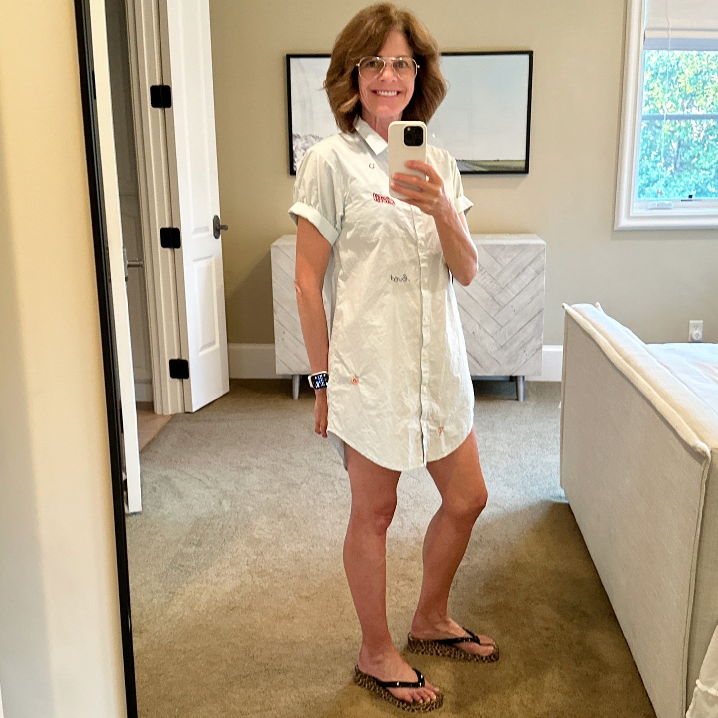 KERRI ROSENTHAL Nina Shirt Dress Happy Everything XS
