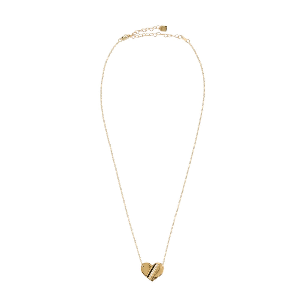 GWEN BELOTI Heart Stripe Pendant Necklace Gwen Beloti