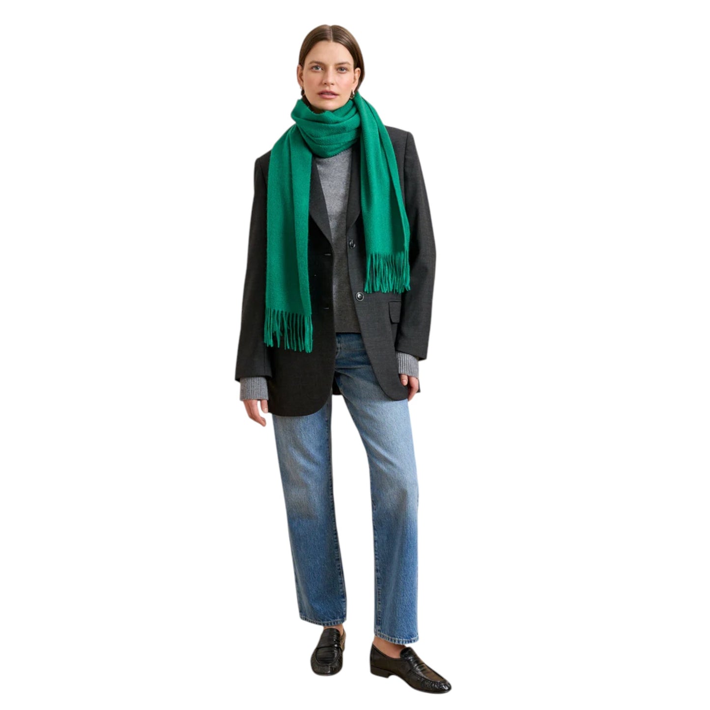 LA LIGNE Ben Cashmere Scarf in Emerald
