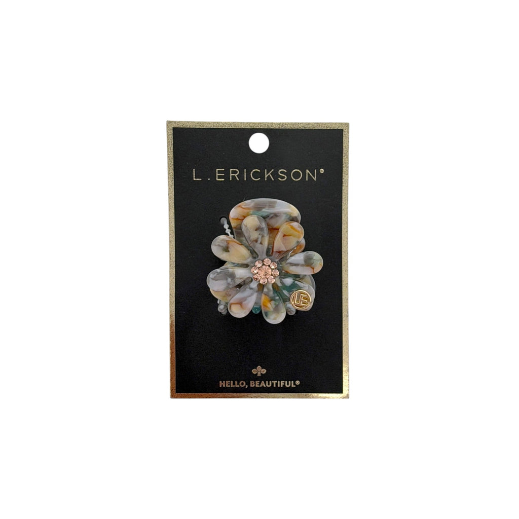 FRANCE LUXE L. ERICKSON Lane Claw Clip in Blue & Tan France Luxe