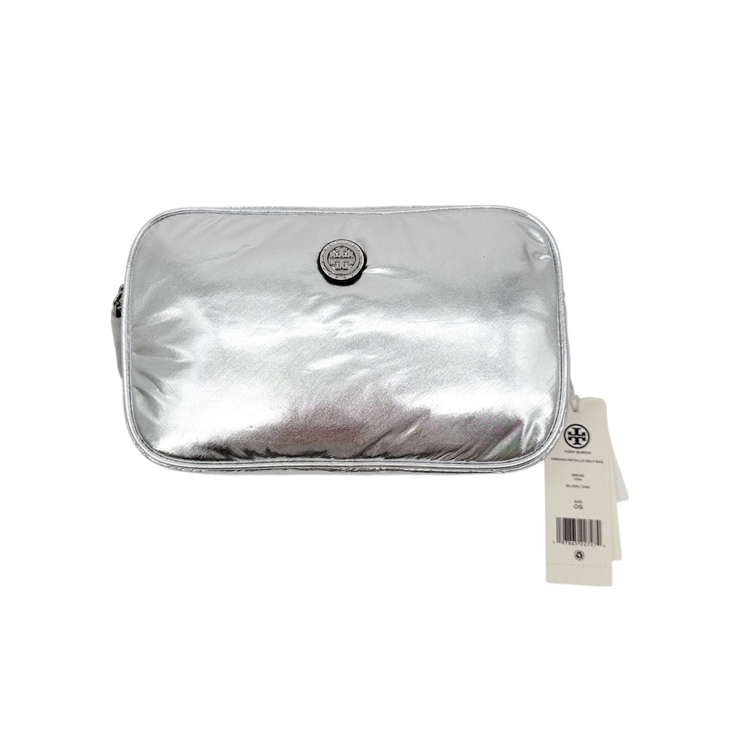 TORY BURCH Virginia Metallic Belt Bag in Silver