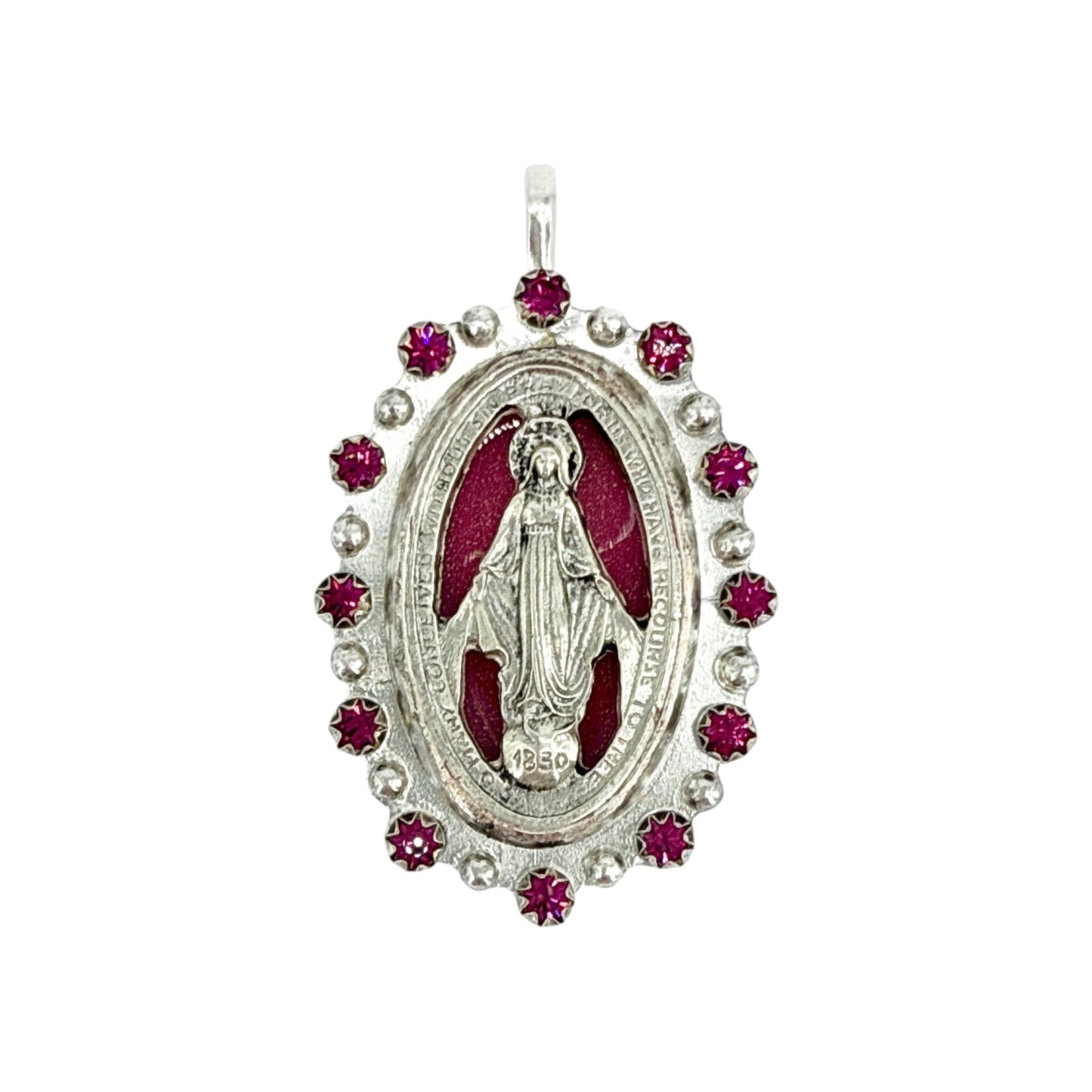 VIRGINS SAINTS & ANGELS VSA Milagrosa Medallion in Pink & Silver