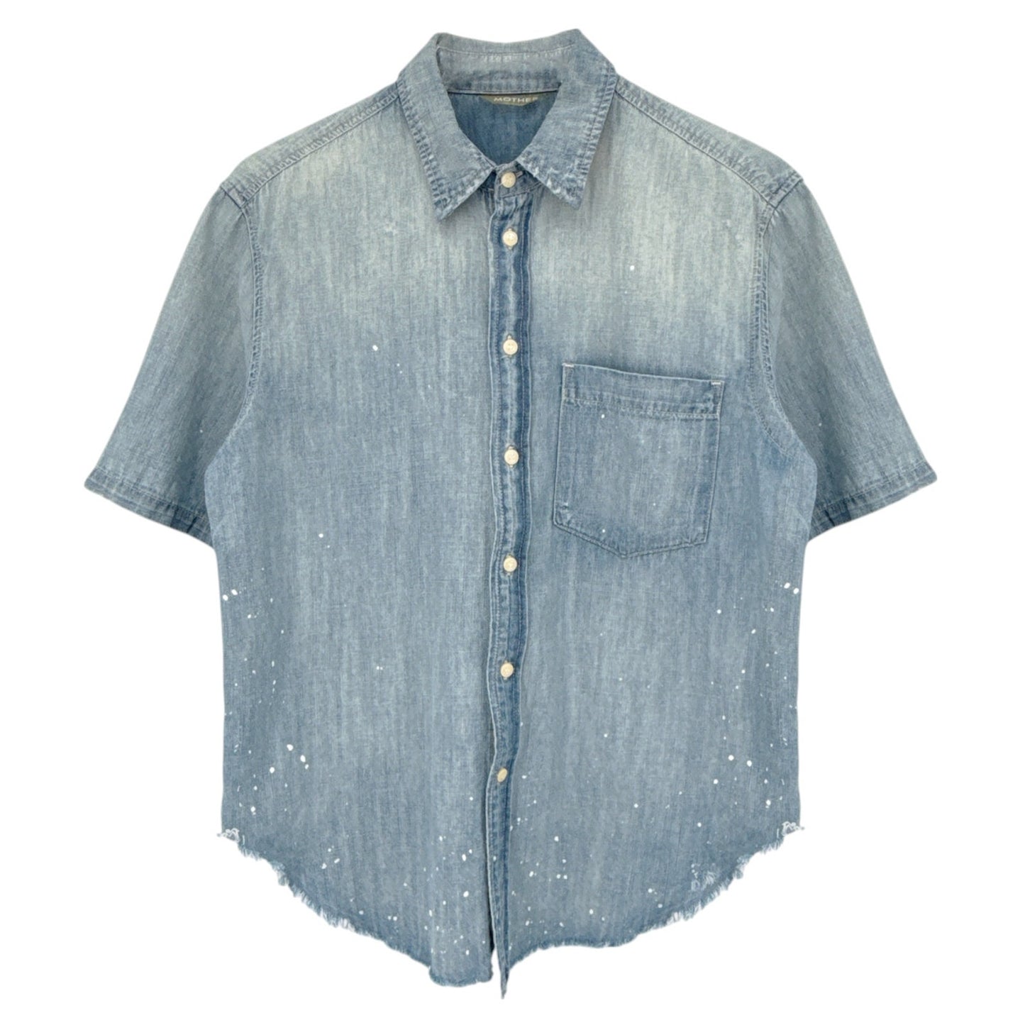 MOTHER Short Sleeve Frenchie Frayed Hem in Fixed S