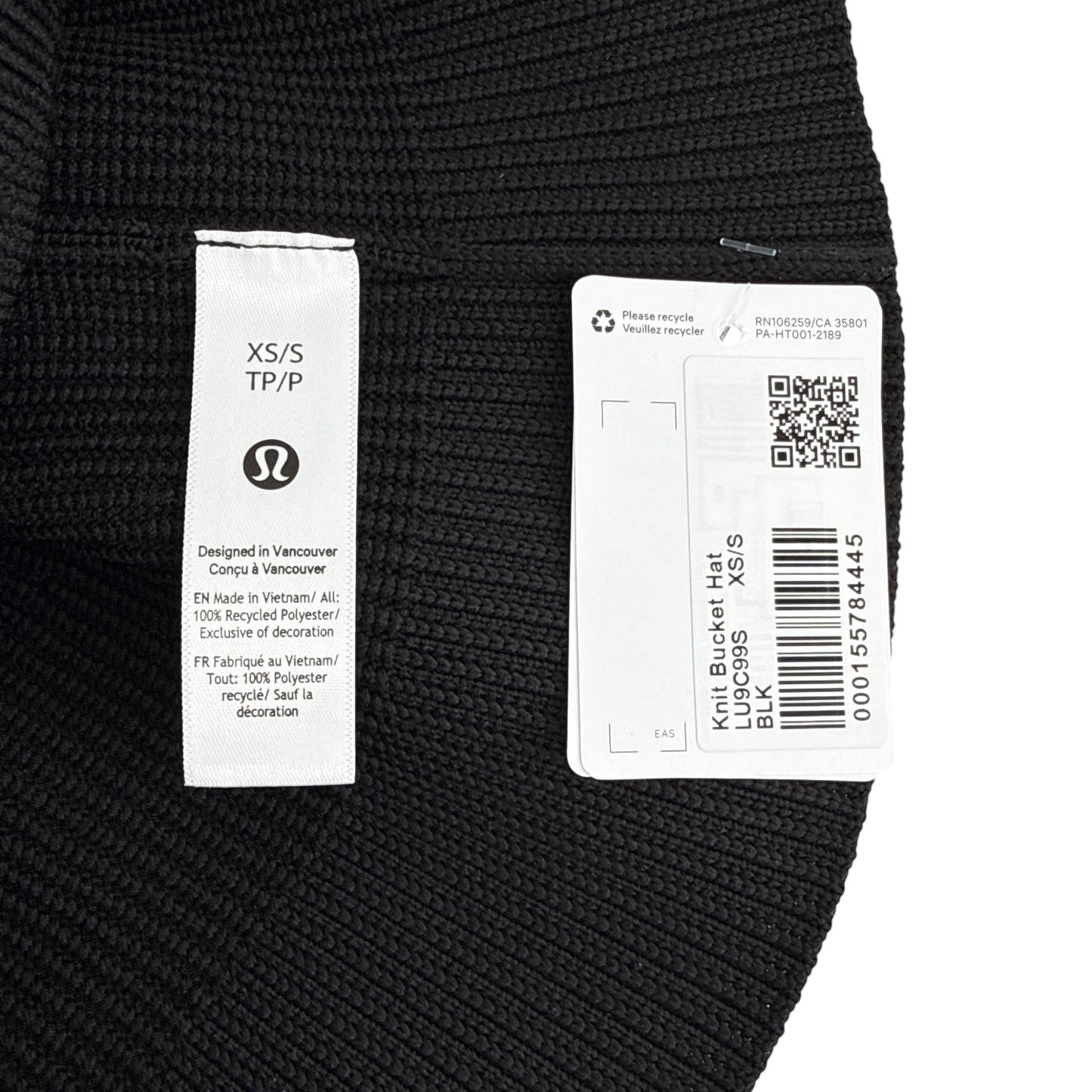 LULULEMON Knit Bucket Hat in Black XS/S