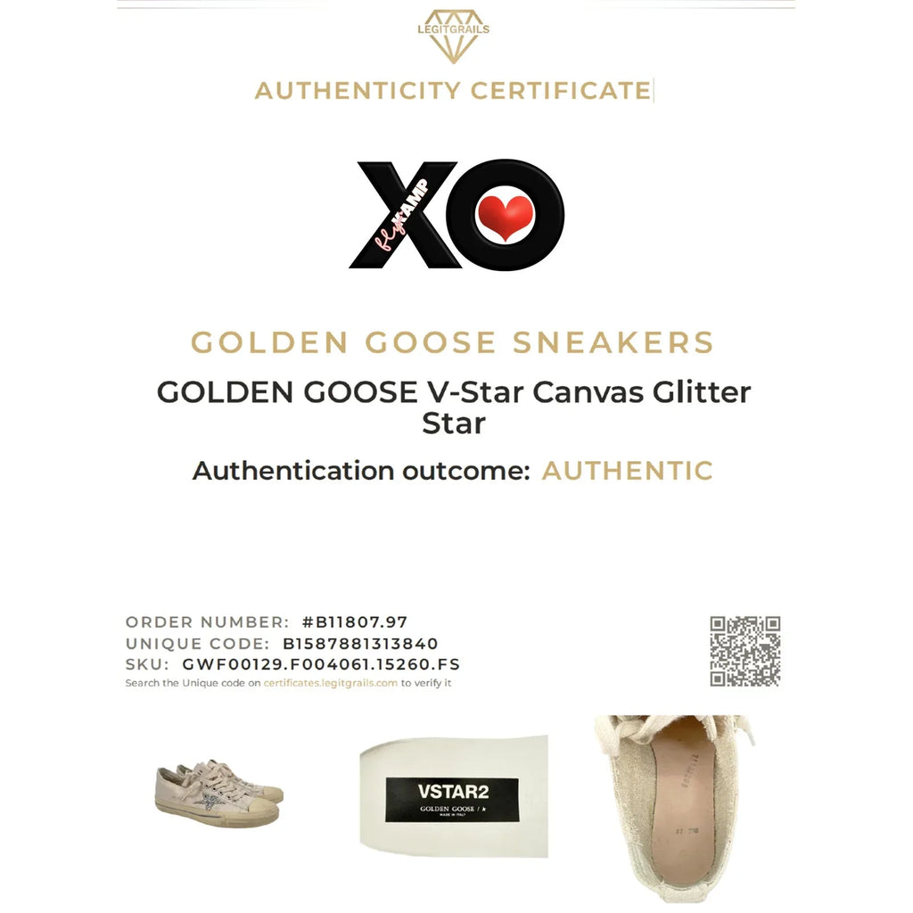 GOLDEN GOOSE V-Star Canvas with Silver Glitter Star 37 - flyKAMP