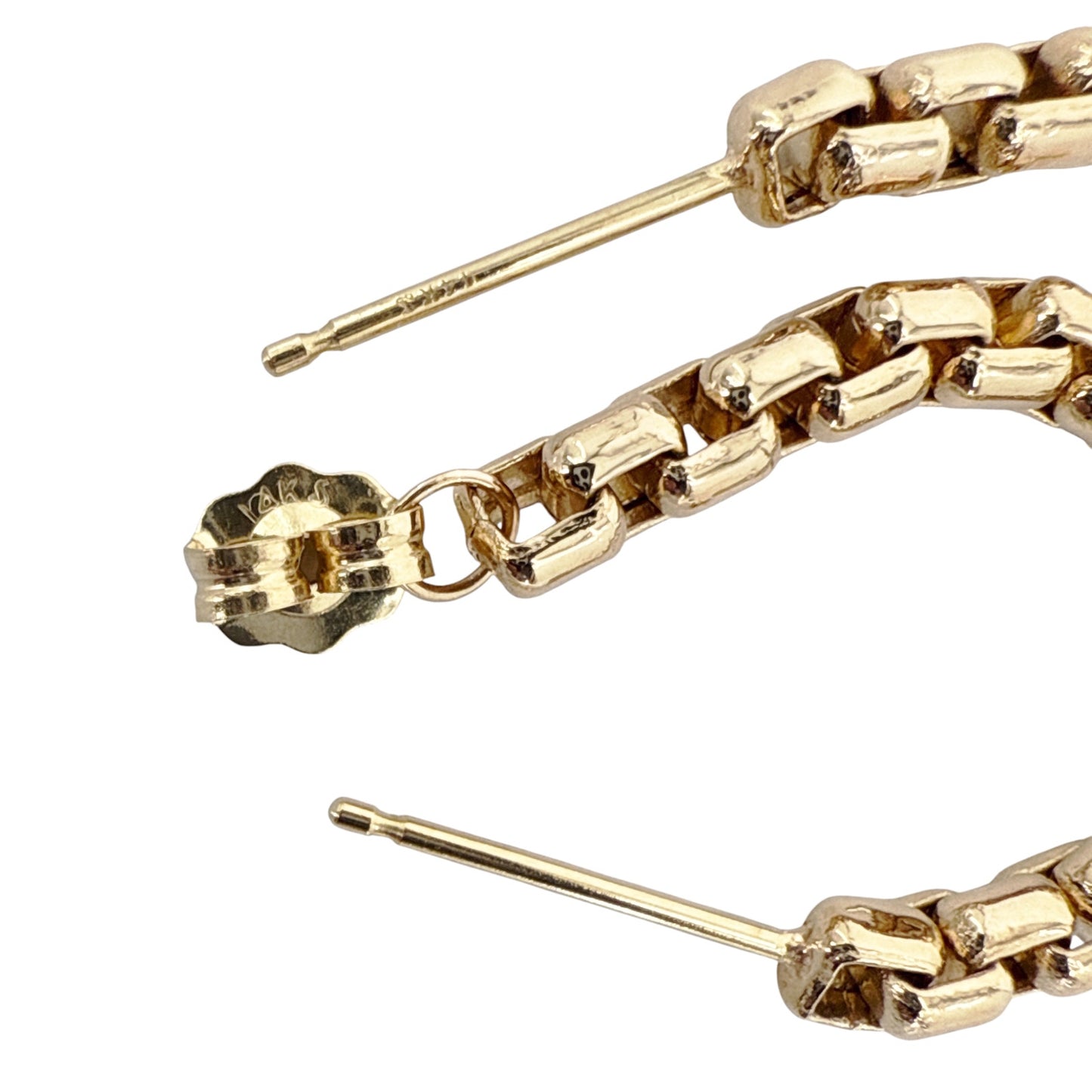 ZOE CHICCO 14k Gold Large Box Chain Huggie Earrings