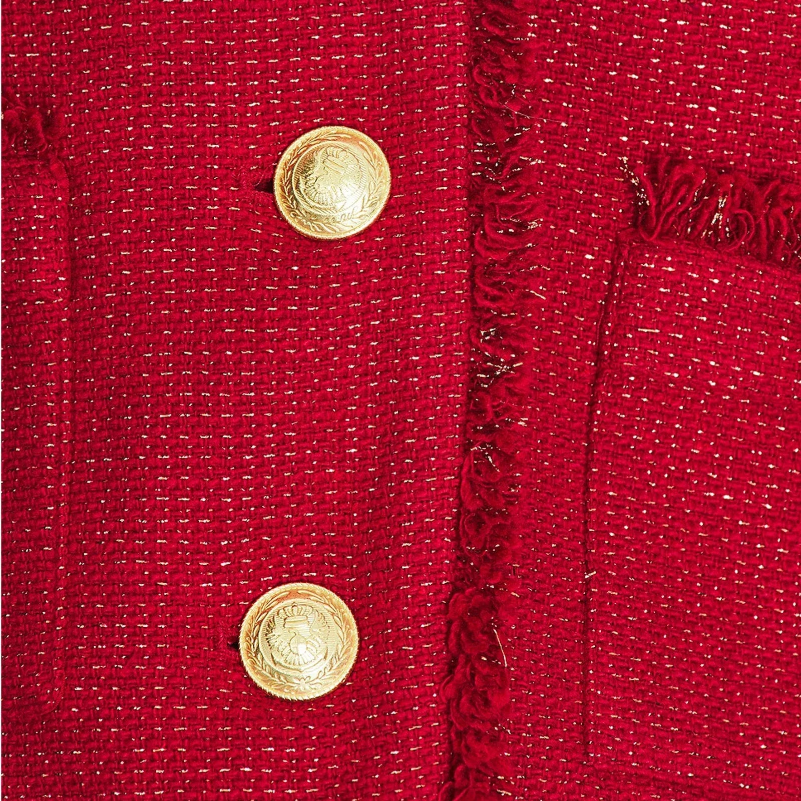 L'AGENCE Sylvia Collared Jacket in Garnet Red & Copper 4 - flyKAMP