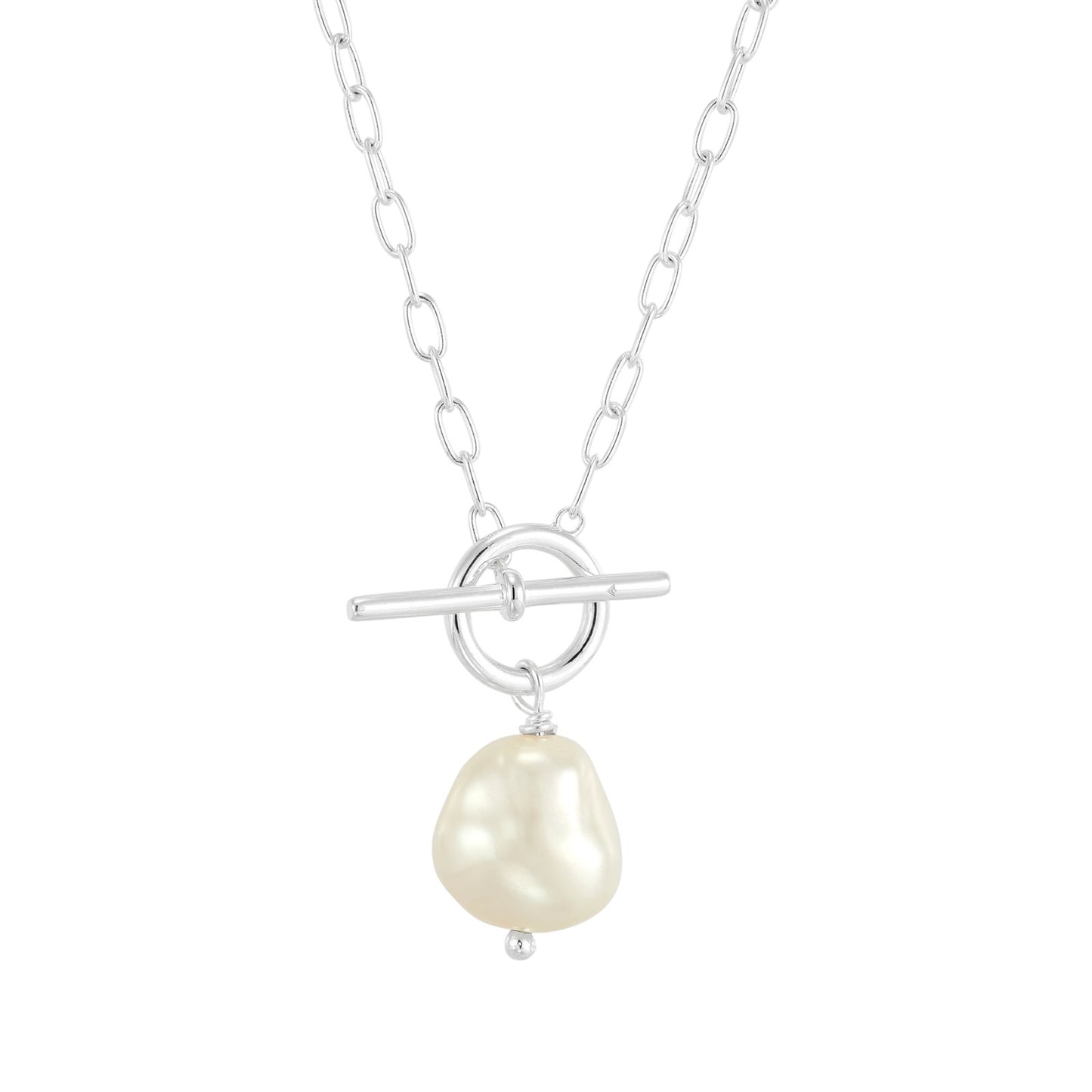 SILPADA Center Attention Silver Freshwater Pearl Necklace