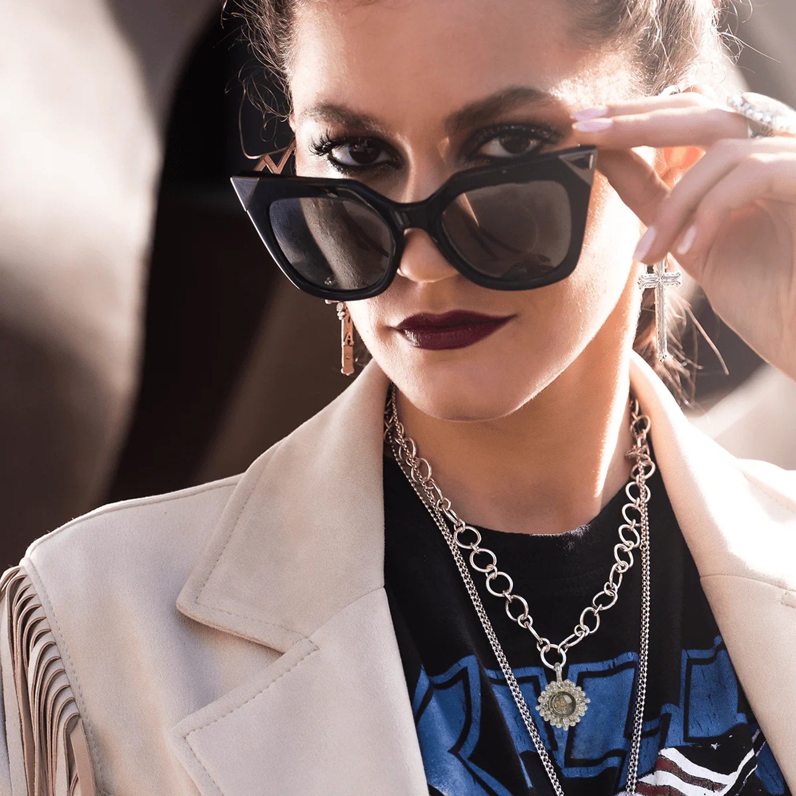 VIRGINS SAINTS & ANGELS VSA Petite Cloister San Benito Medallion in Silver Virgins Saints & Angels