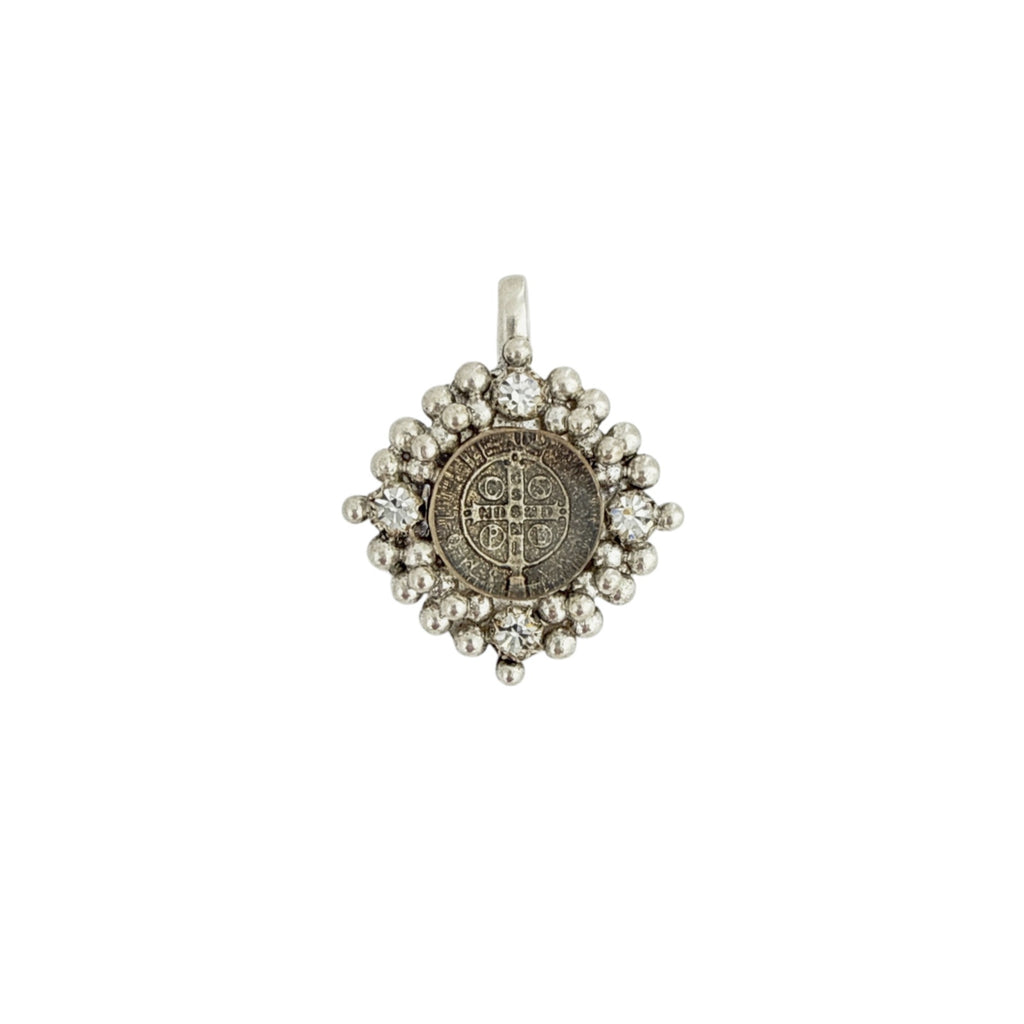 VIRGINS SAINTS & ANGELS VSA Petite Cloister San Benito Medallion in Silver Virgins Saints & Angels