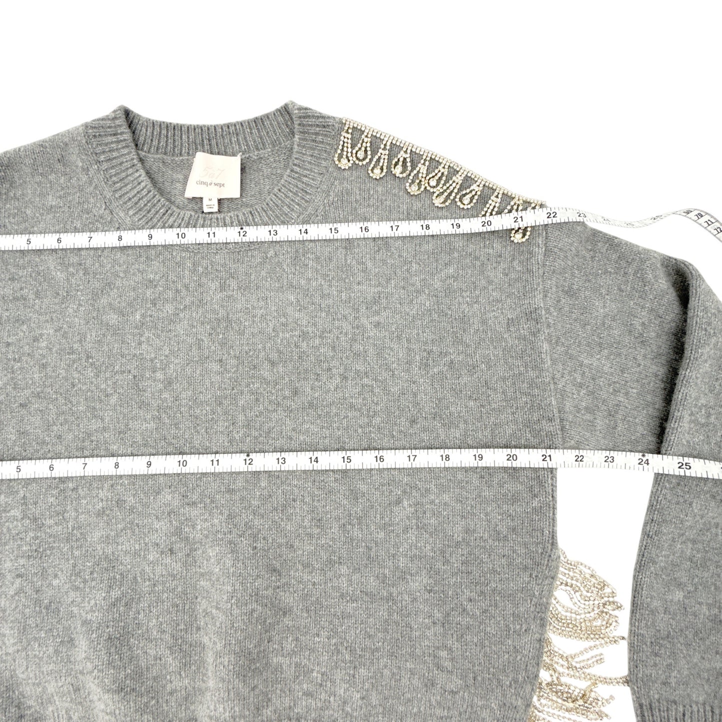 CINQ a SEPT Lilliana Embellished Knit Sweater M