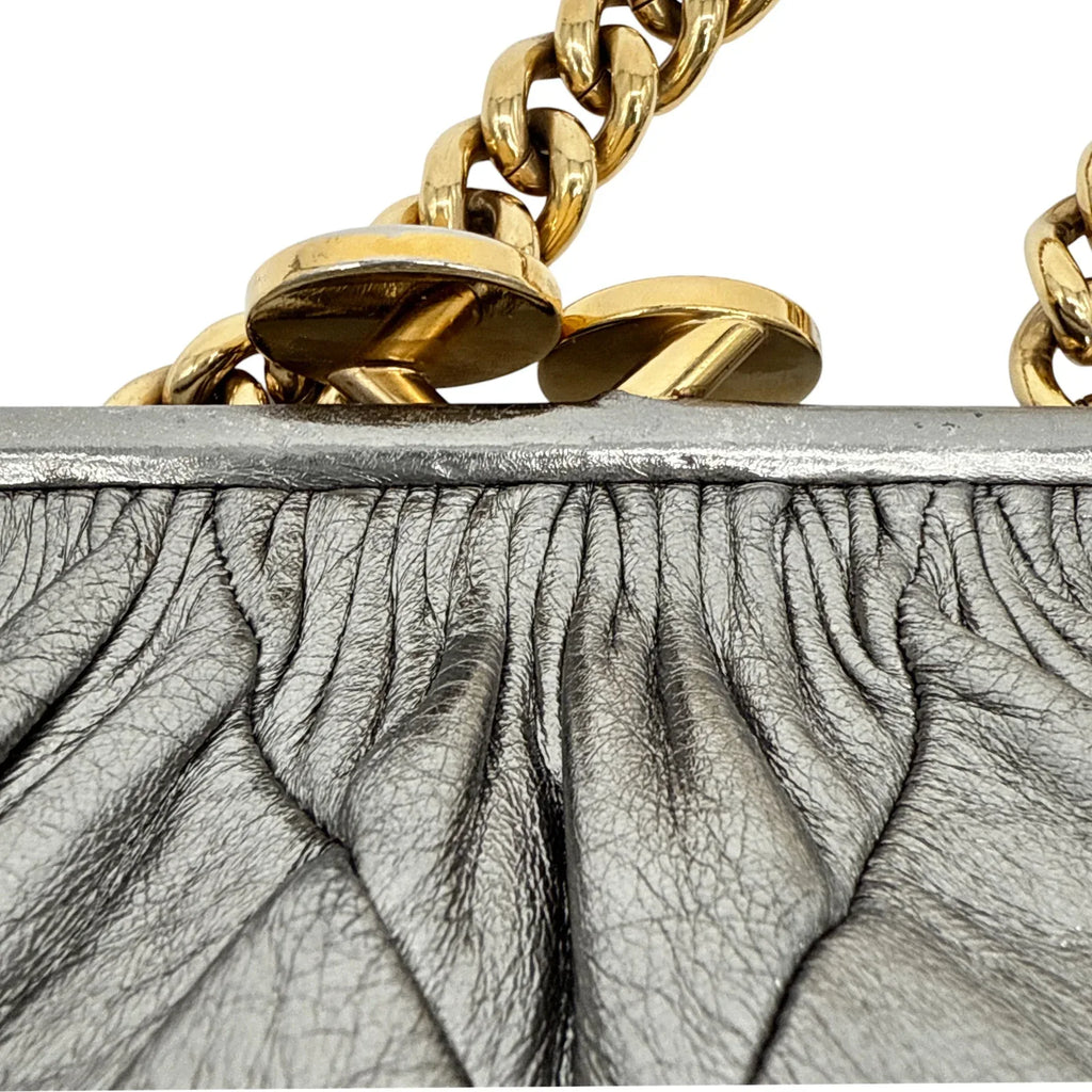 MARC JACOBS Collection Patchwork Metallic Leather Little Stam Bag in Silver - flyKAMP