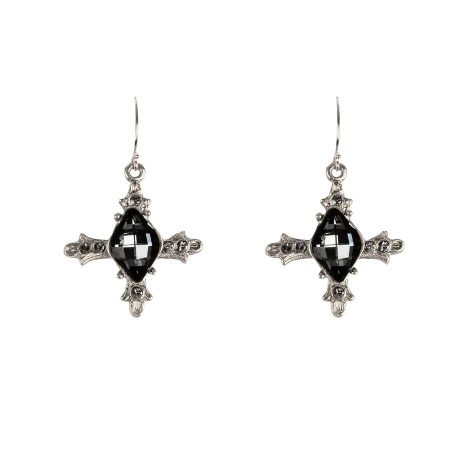 VIRGINS SAINTS & ANGELS VSA Ice Cross Earrings in Silver & Night - flyKAMP