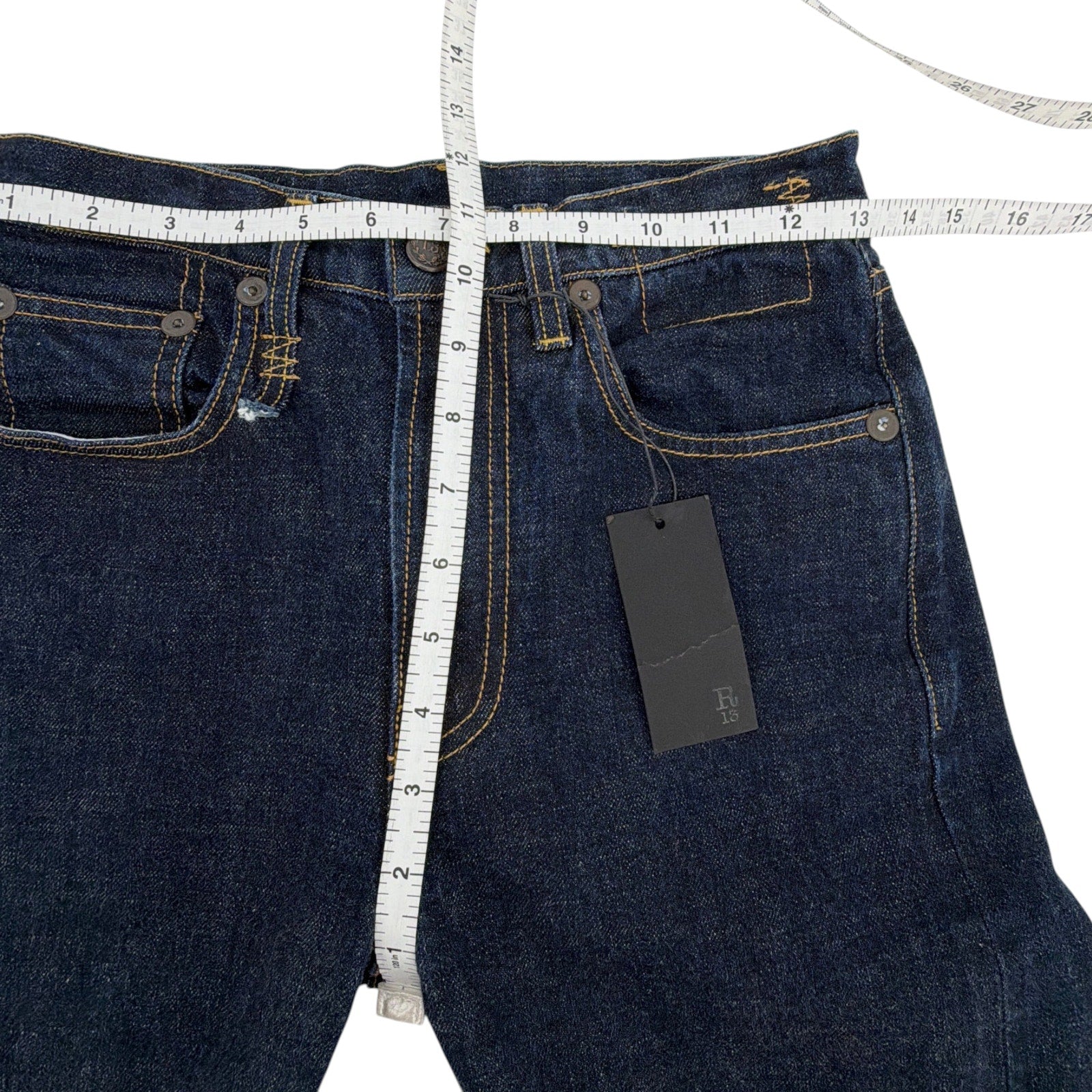 R13 Courtney Slim with Cuff in Indigo Rinse 25 R13