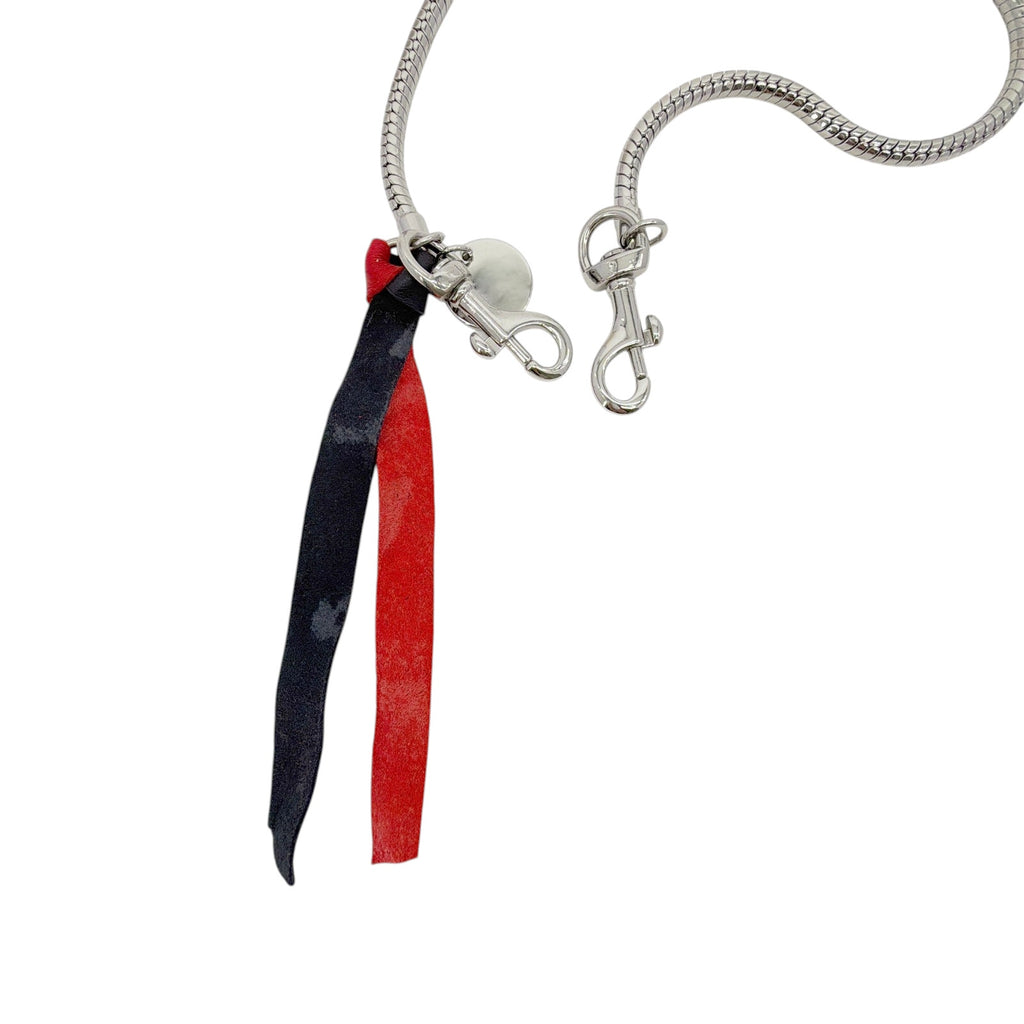 CLARE V. Snake Chain Crossbody Strap in Silver Clare V.