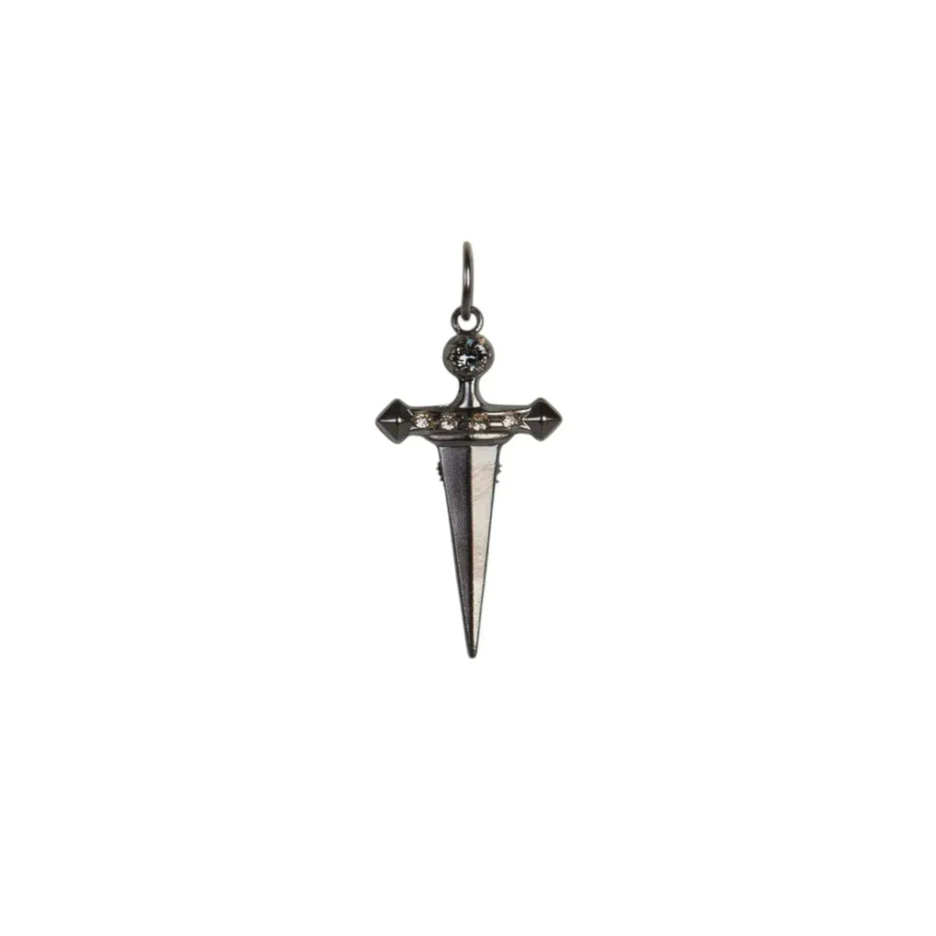 VIRGINS SAINTS & ANGELS VSA Dagger Cross Charm in Gunmetal - flyKAMP
