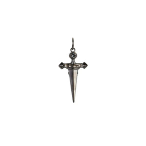 VIRGINS SAINTS & ANGELS VSA Dagger Cross Charm in Gunmetal