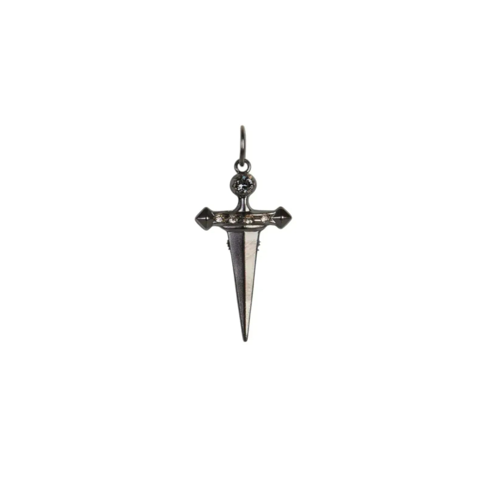 VIRGINS SAINTS & ANGELS VSA Dagger Cross Charm in Gunmetal - flyKAMP