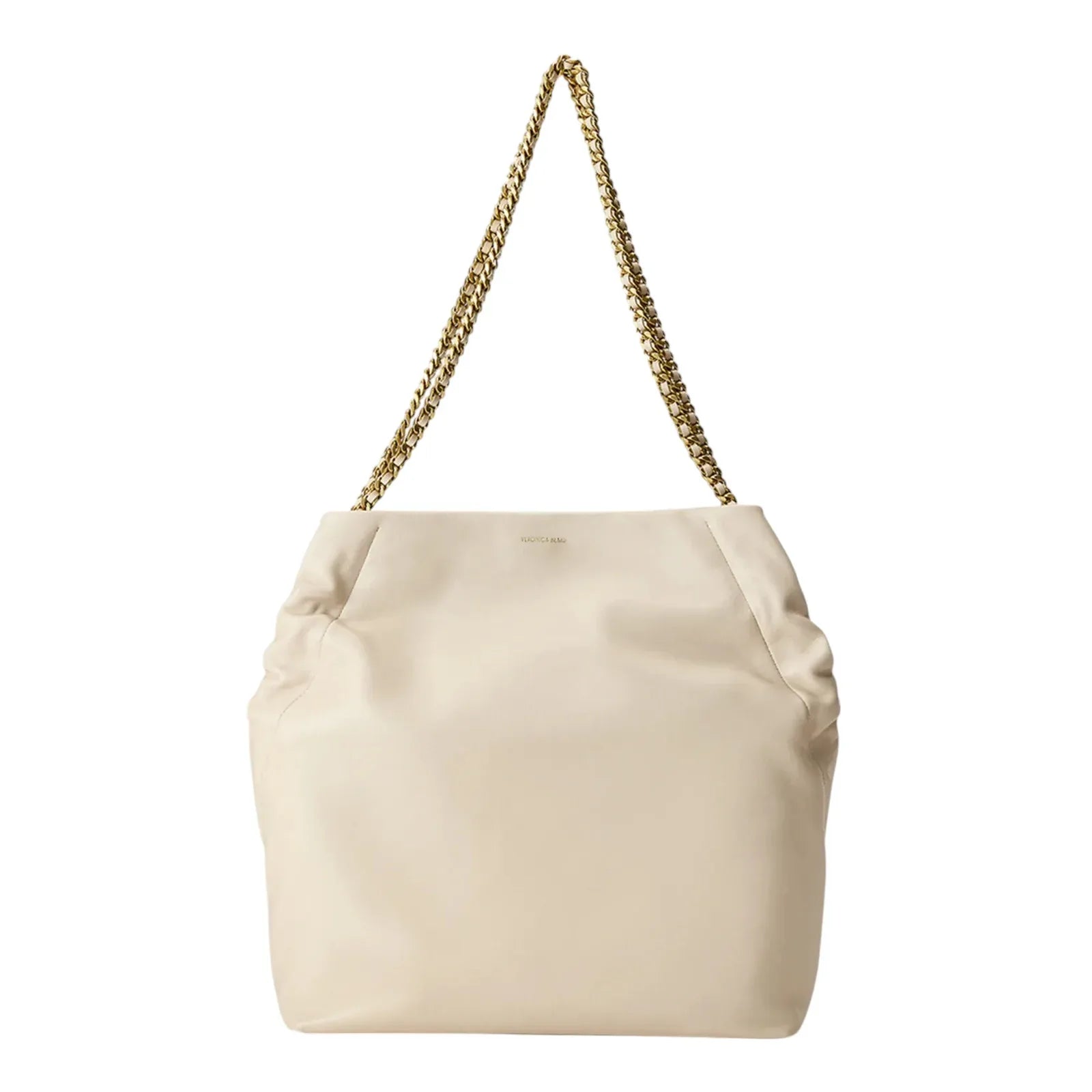 VERONICA BEARD Leather Slouch Bag in Ivory - flyKAMP