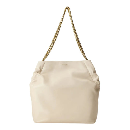 VERONICA BEARD Leather Slouch Bag in Ivory - flyKAMP