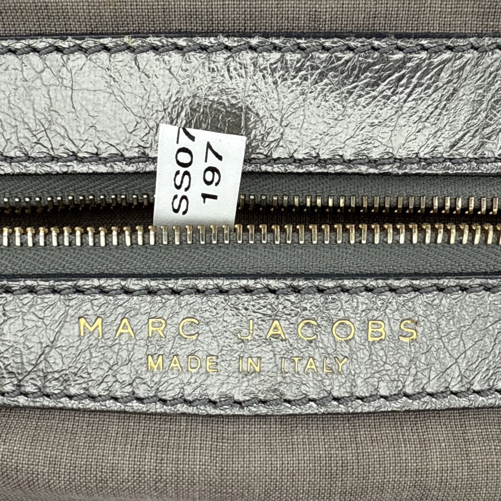 MARC JACOBS Collection Patchwork Metallic Leather Little Stam Bag in Silver - flyKAMP