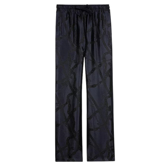 ZADIG & VOLTAIRE Pomy Jacquard Chain Print Pants In Encre FR34|XS