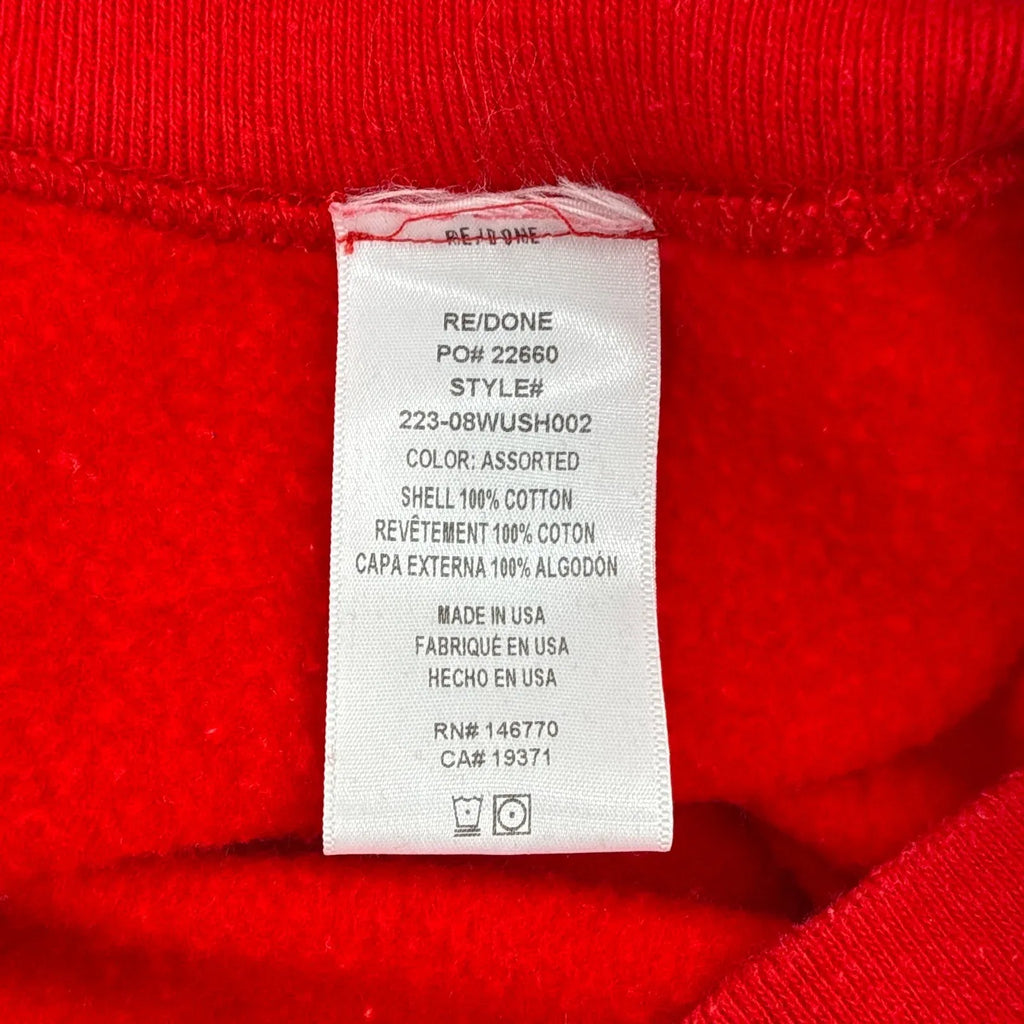 RE/DONE Recycle Crew Neck Sweatshirt in Red XS/S - flyKAMP