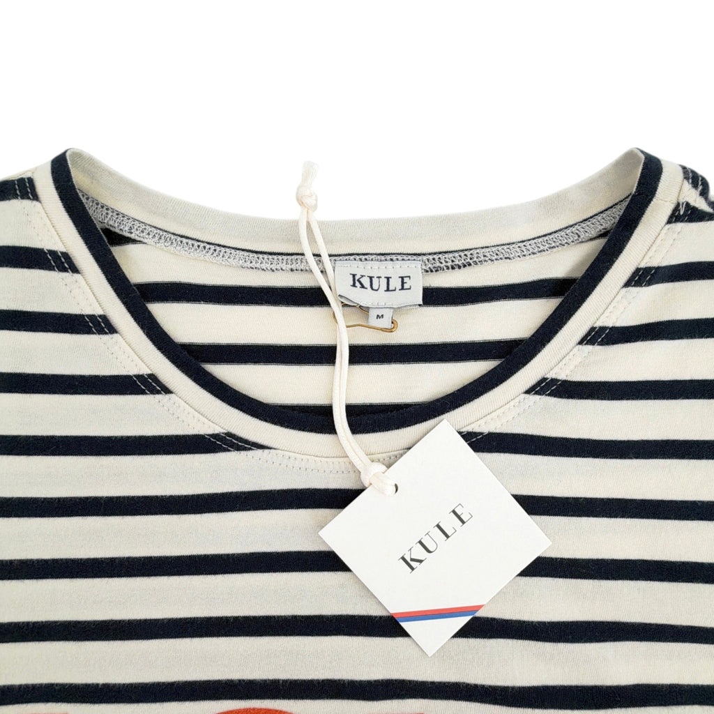 KULE The Modern Love Tee in Cream & Navy M Kule