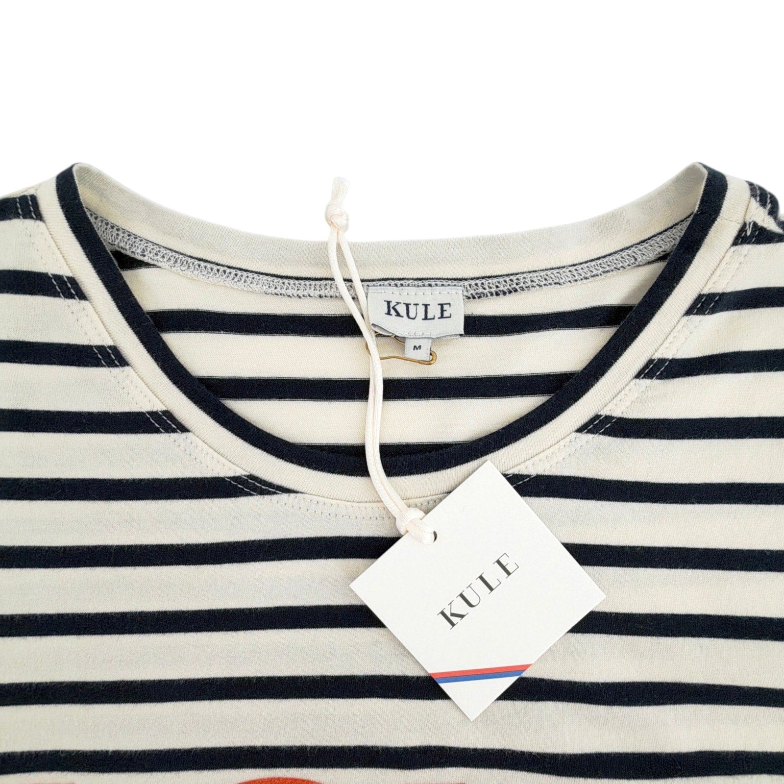 KULE The Modern Love Tee in Cream & Navy M Kule