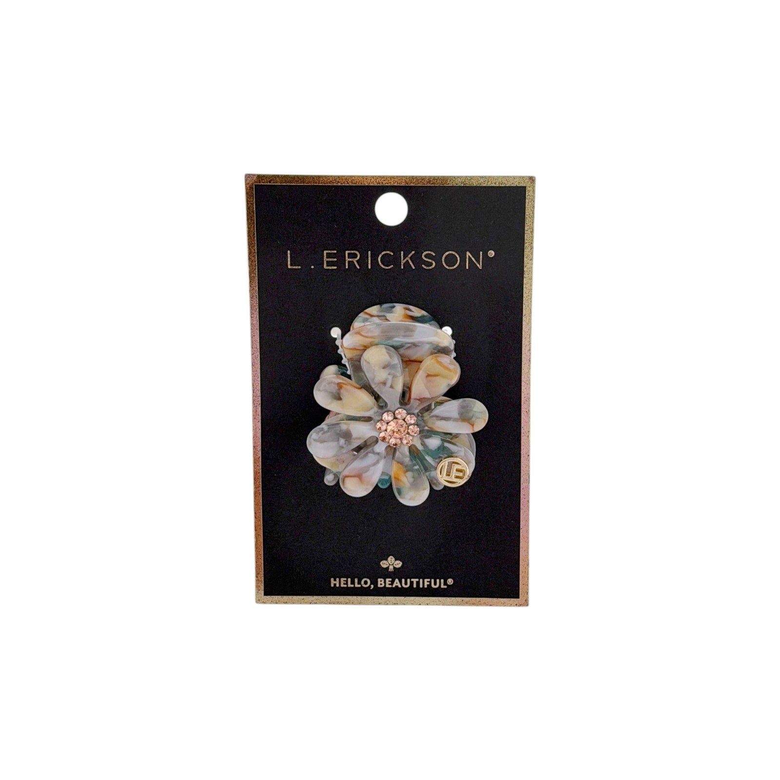 FRANCE LUXE L. ERICKSON Lane Claw Clip in Blue & Tan France Luxe