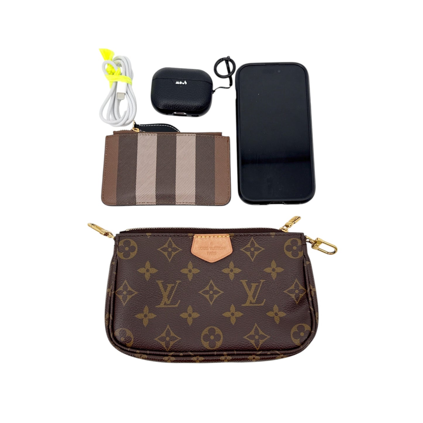 LOUIS VUITTON Multi Pochette Accessoires Small Pouch with Chain Strap Only