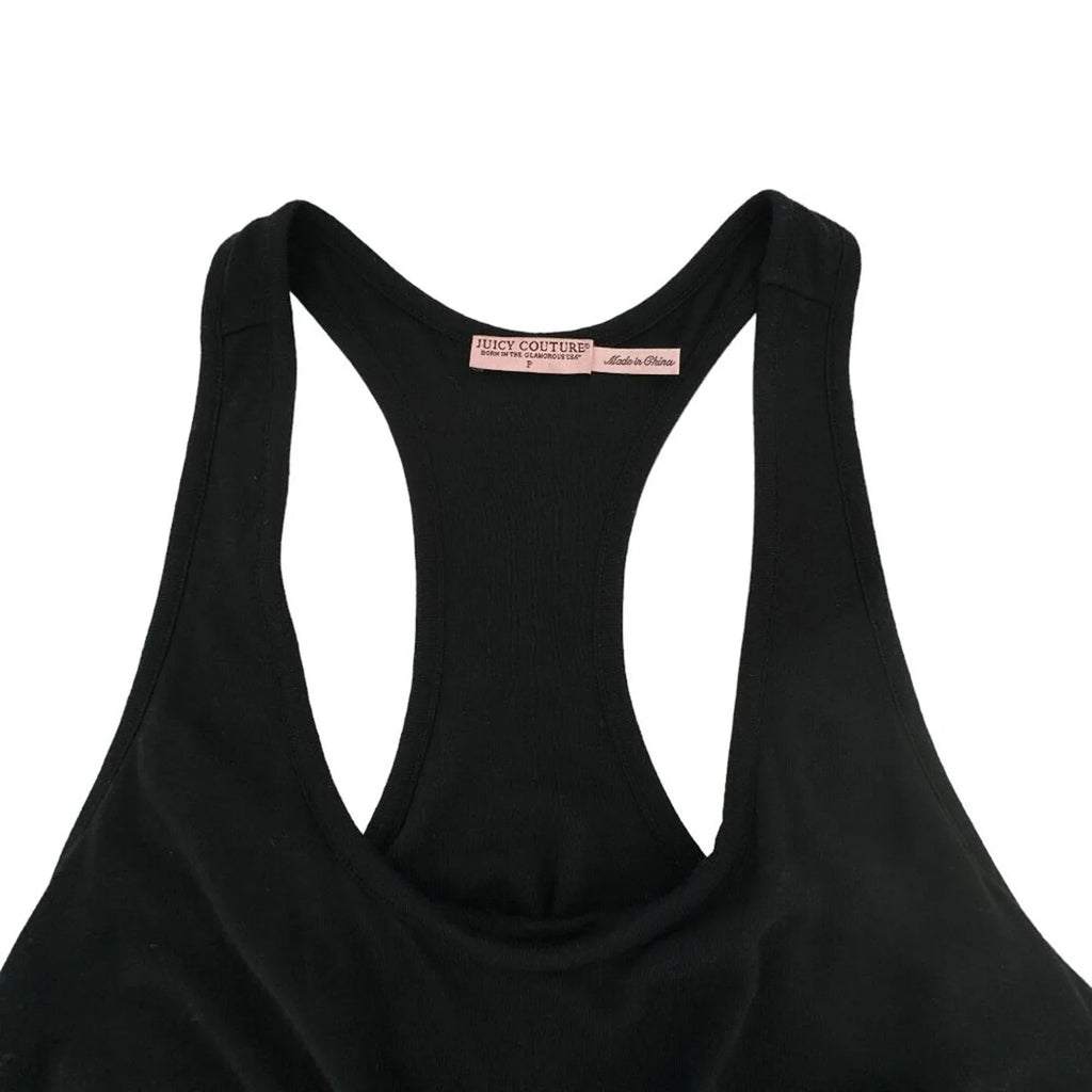 JUICY COUTURE Viscose Linen Jersey Tie-Front Maxi Dress in Black XS - flyKAMP