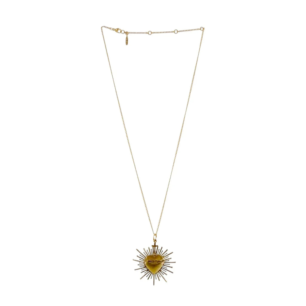 VIRGINS SAINTS & ANGELS VSA Sacred Flame Charm Necklace in Gold 20" - flyKAMP