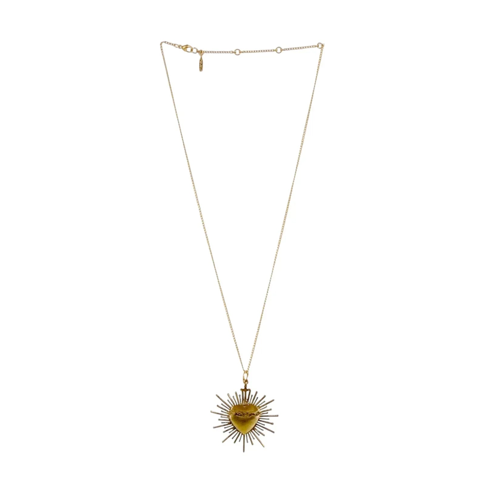 VIRGINS SAINTS & ANGELS VSA Sacred Flame Charm Necklace in Gold 20" - flyKAMP