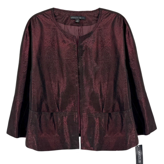 LAFAYETTE 148 New York 3/4 Sleeve Ritchie Leather Jacket in Beet 8