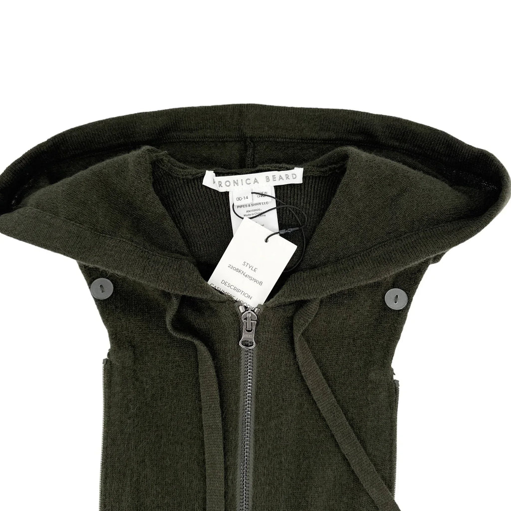 VERONICA BEARD Cashmere Hoodie Dickey in Army - flyKAMP