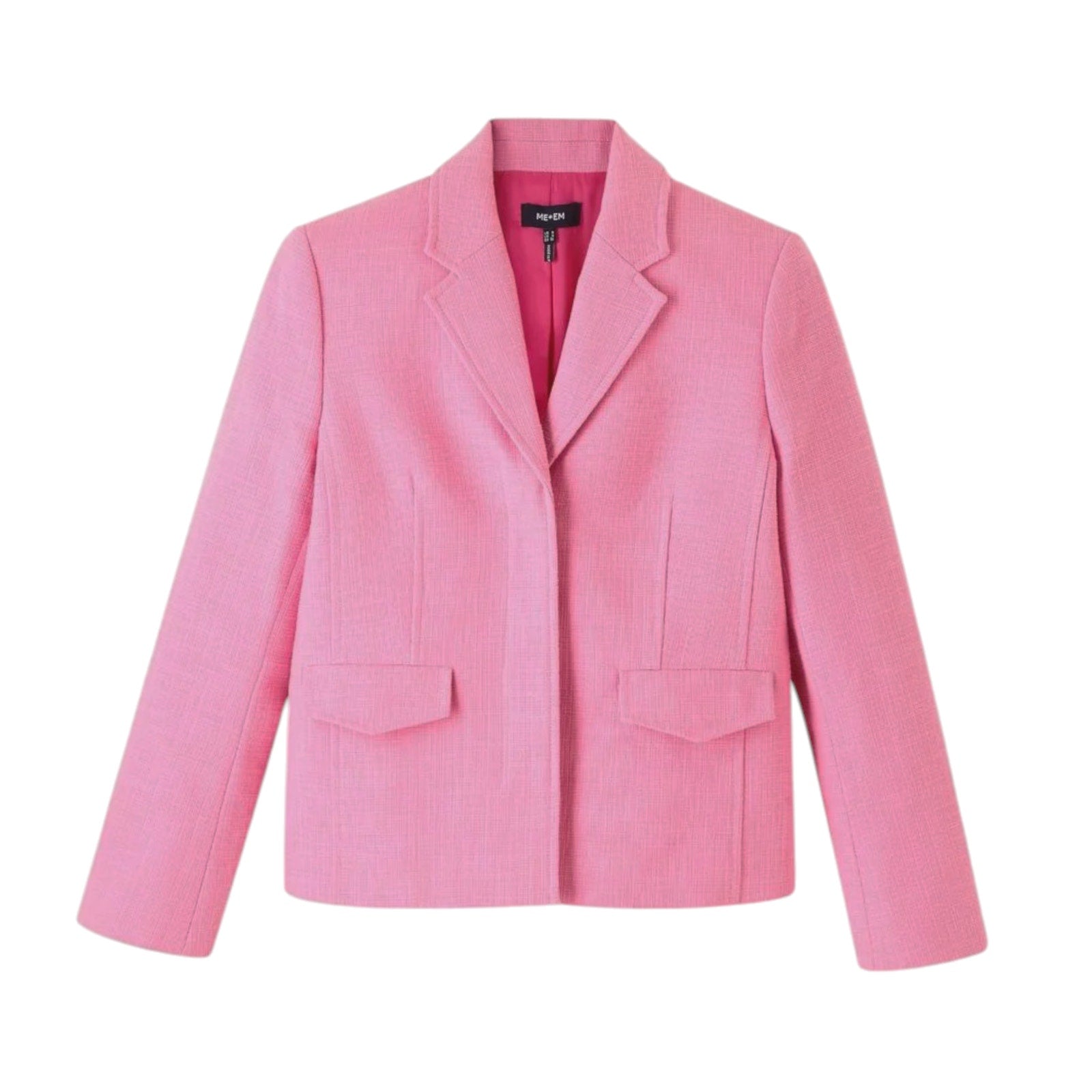 ME+EM Cotton Blend Spring Boyfriend Blazer in Perfect Pink UK12|US8 ME+EM