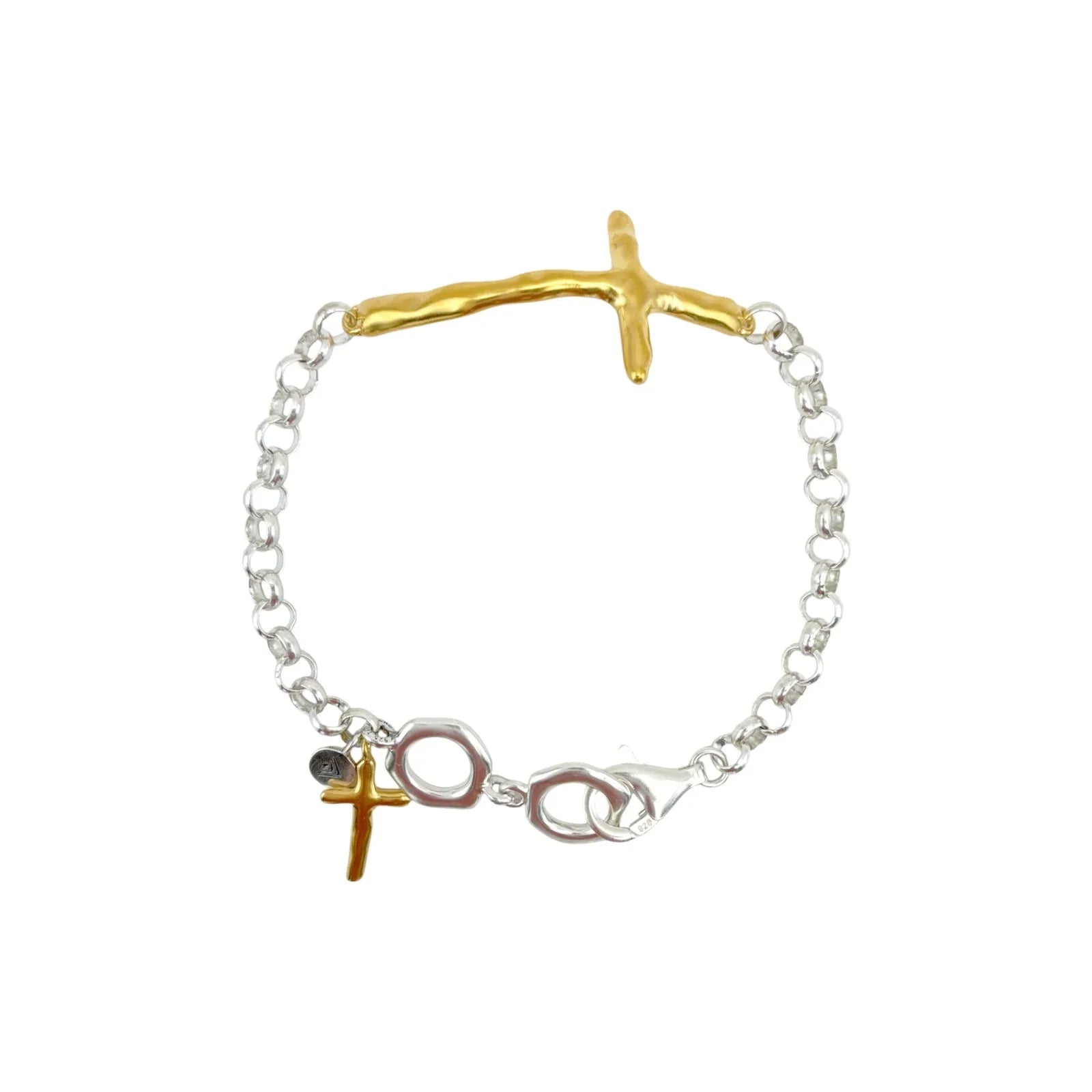 SILPADA In Good Faith Cross Bracelet in Sterling Silver & Gold - flyKAMP