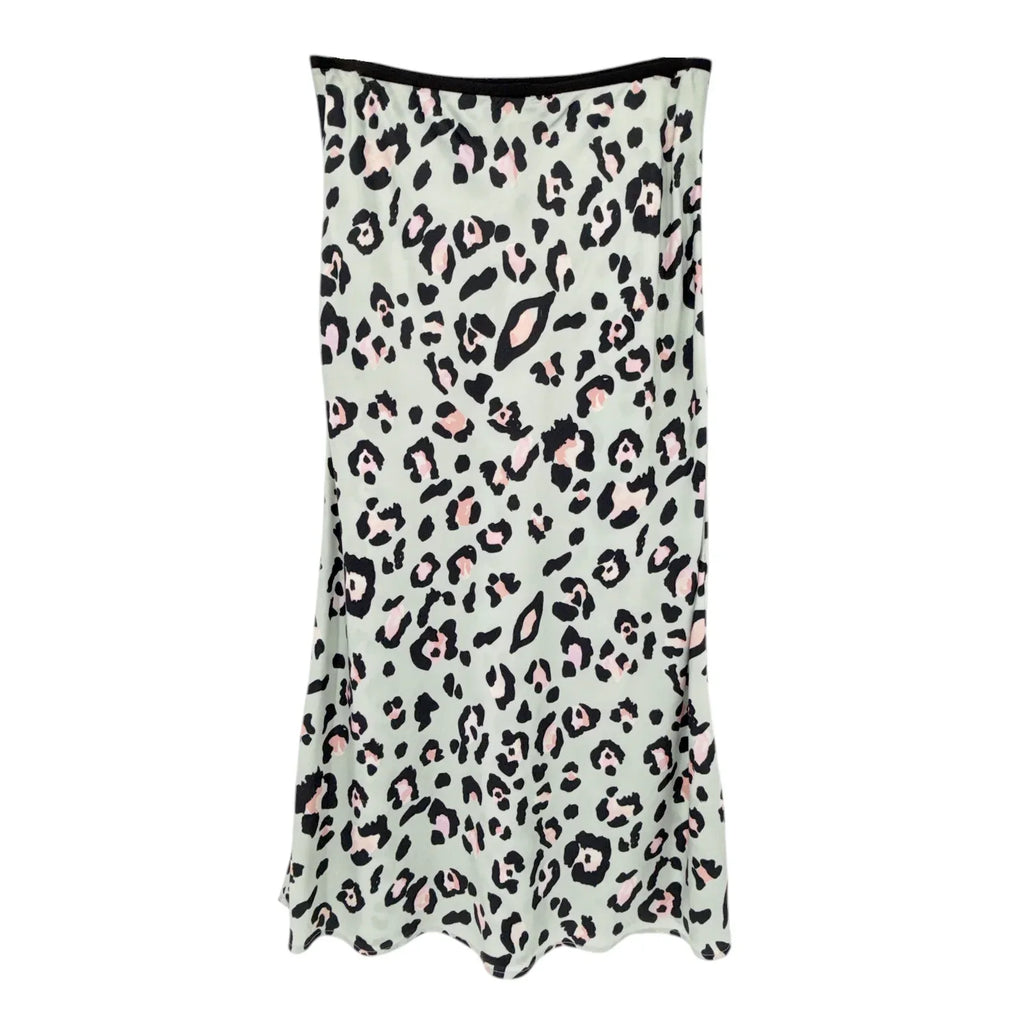DAVID LERNER Naomi Bias Midi Skirt in Painted Leopard S - flyKAMP