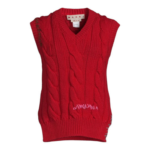 MARNI Cable Knit Wool Vest IT36 - flyKAMP